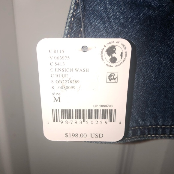 New We The Free Free People Imogene Blue Denim Officer Military Jacket sz M - Picture 10 of 10